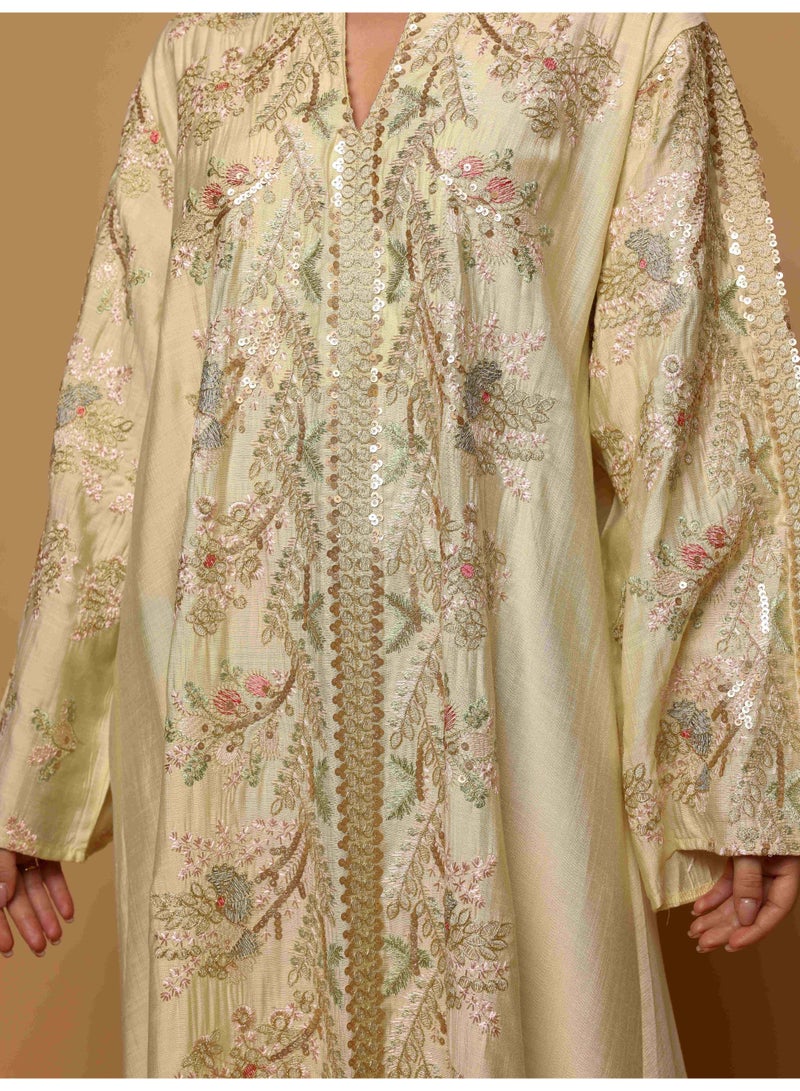 Ikkxa Taliah Jalabiya IK7006 Yellow - Image 2